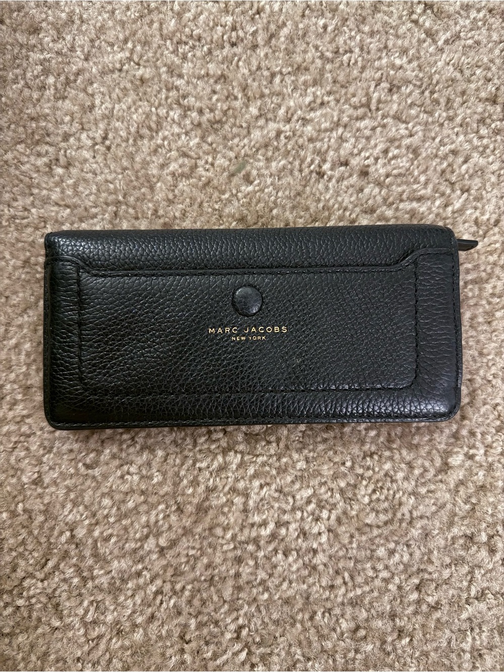 Marc Jacobs Black Leather Snap Wallet
